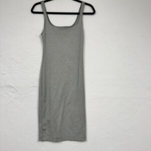 Zara Black White Striped Sleeveless Midi Tank Dress Womens S Nautical Beachy